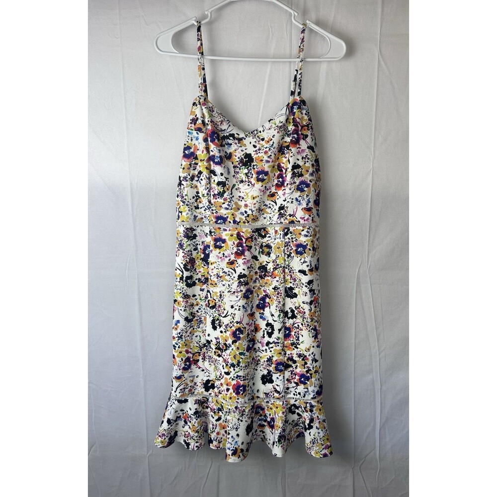 Betsey Johnson Womens Size 10 Floral Knee High Dress Sweetheart Spaghetti Strap